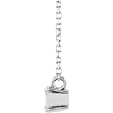 Platinum Marquise Natural White Sapphire Solitaire Necklace - view 3