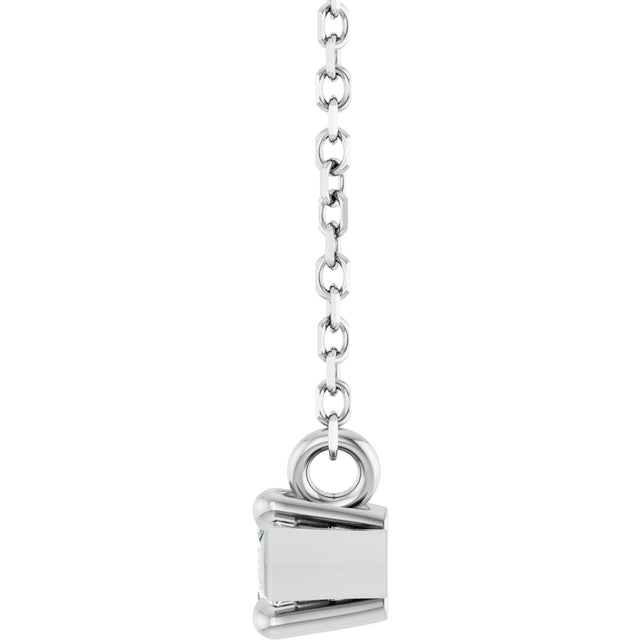 Platinum Marquise Natural White Sapphire Solitaire Necklace - view 3