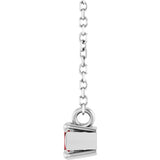 Platinum Marquise Natural Mozambique Garnet Solitaire Necklace - view 3