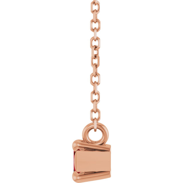 14K Gold Marquise Natural Mozambique Garnet Solitaire Necklace - Rose Gold - view 3