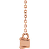 14K Gold Marquise Lab-Grown Ruby Solitaire Necklace - Rose Gold - view 3