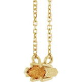 14K Gold Marquise Natural Citrine Solitaire Necklace - Yellow Gold - view 2