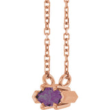 14K Gold Marquise Lab-Grown Alexandrite Solitaire Necklace - Rose Gold - view 2