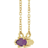 14K Gold Marquise Lab-Grown Alexandrite Solitaire Necklace - Yellow Gold - view 2