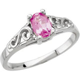 14K Gold Youth Birthstone Ring - White Gold