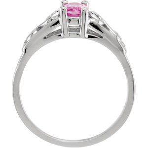 14K Gold Youth Birthstone Ring - White Gold - view 2