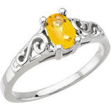 14K Gold Youth Birthstone Ring - White Gold