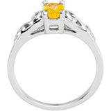14K Gold Youth Birthstone Ring - White Gold - view 2