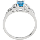 14K Gold Youth Birthstone Ring - White Gold - view 2