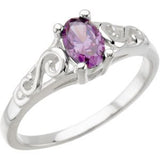 14K Gold Youth Birthstone Ring - White Gold