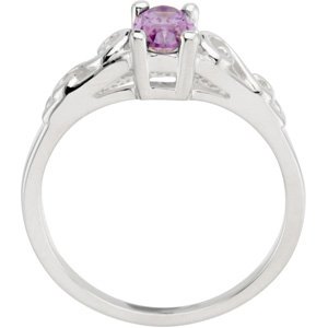 14K Gold Youth Birthstone Ring - White Gold - view 2