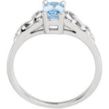 14K Gold Youth Birthstone Ring - White Gold - view 2