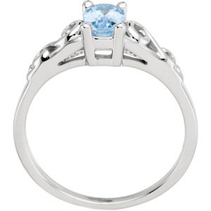 14K Gold Youth Birthstone Ring - White Gold - view 2