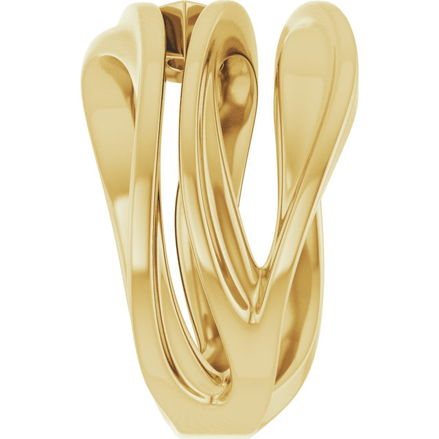 14K Gold Pear Natural Iolite Accented Negative Space Ring - Yellow Gold - view 4