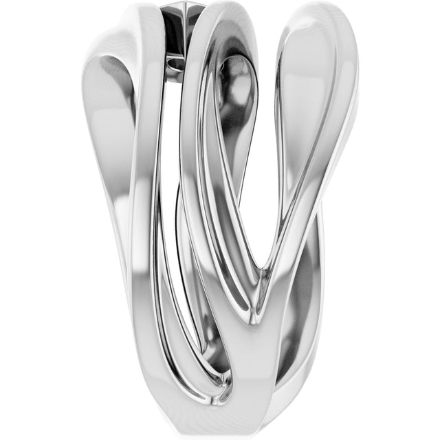 14K Gold Pear Natural Mozambique Garnet Accented Negative Space Ring - White Gold - view 4
