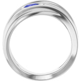 14K Gold Pear Natural Iolite Accented Negative Space Ring - White Gold - view 2
