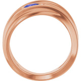 14K Gold Pear Natural Iolite Accented Negative Space Ring - Rose Gold - view 2