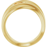 14K Gold Pear Natural Citrine Accented Negative Space Ring - Yellow Gold - view 2