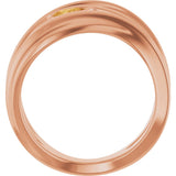 14K Gold Pear Natural Citrine Accented Negative Space Ring - Rose Gold - view 2