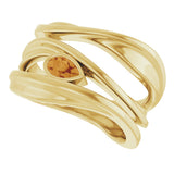 14K Gold Pear Natural Citrine Accented Negative Space Ring - Yellow Gold - view 5