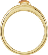 14K Gold Oval Natural Citrine Cabochon Ring - Yellow Gold - view 2