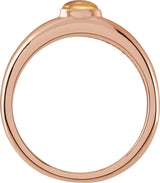 14K Gold Oval Natural Citrine Cabochon Ring - Rose Gold - view 2