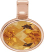 14K Gold Natural Citrine Oval Bezel-Set Pendant - Rose Gold