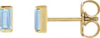 14K Gold Lab-Grown Aqua Sapphire Straight Baguette Channel-Set Stud Earrings – 4x2mm – 4mm Stones - Yellow Gold