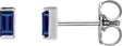 Platinum Lab-Grown Blue Sapphire Straight Baguette Channel-Set Stud Earrings