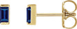 14K Gold Lab-Grown Blue Sapphire Straight Baguette Channel-Set Stud Earrings – 4x2mm – 4mm Stones - Yellow Gold