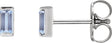 Platinum Natural Tanzanite Straight Baguette Channel-Set Stud Earrings