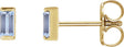 14K Gold Natural Tanzanite Straight Baguette Channel-Set Stud Earrings – 4x2mm - Yellow Gold