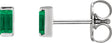 Platinum Lab-Grown Emerald Straight Baguette Channel-Set Stud Earrings