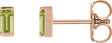 14K Gold Natural Peridot Straight Baguette Channel-Set Stud Earrings – 4x2mm – 4mm Stones