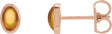 14K Gold Natural Citrine Oval Bezel-Set Cabochon Earrings - Rose Gold