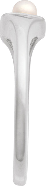 Platinum Cultured White Akoya Pearl Pearl Heart Ring - view 3