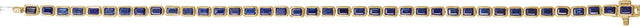 14K Gold Emerald Lab-Grown Blue Sapphire Bezel-Set Line Bracelet - Yellow Gold - view 4