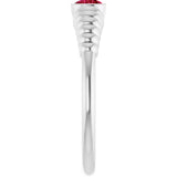 Platinum Round Natural Ruby Half-Bezel Solitaire Ring - view 4