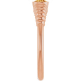 14K Gold Round Natural Citrine Half-Bezel Solitaire Ring - Rose Gold - view 4