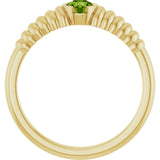 14K Gold Round Natural Peridot Half-Bezel Solitaire Ring - Yellow Gold - view 2