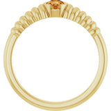 14K Gold Round Natural Citrine Half-Bezel Solitaire Ring - Yellow Gold - view 2