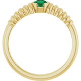 14K Gold Round Lab-Grown Emerald Half-Bezel Solitaire Ring - Yellow Gold - view 2