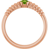 14K Gold Round Natural Peridot Half-Bezel Solitaire Ring - Rose Gold - view 2