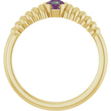 14K Gold Round Lab-Grown Alexandrite Half-Bezel Solitaire Ring - Yellow Gold - view 2