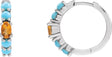 Platinum Oval Natural Citrine Accented Hoop Earrings