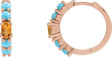 14K Gold Oval Natural Citrine Accented Hoop Earrings - Rose Gold