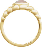 14K Gold Oval Natural Ethiopian Opal Bezel-Set Puffed Cabochon Ring - Yellow Gold - view 2