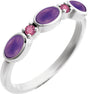 Platinum Oval Natural Amethyst & Natural Pink Tourmaline Accented Ring