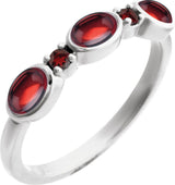 Platinum Oval Natural Mozambique Garnet Accented Ring