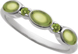 Platinum Oval Natural Peridot Accented Ring - view 4